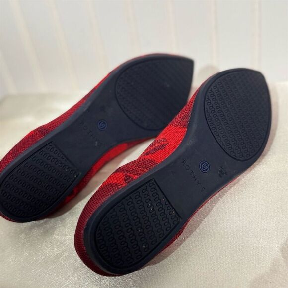 Rothy’s The Point Women’s Flats Red Camo Knit Size 8 Sustainable Washable Shoes - Picture 6 of 6